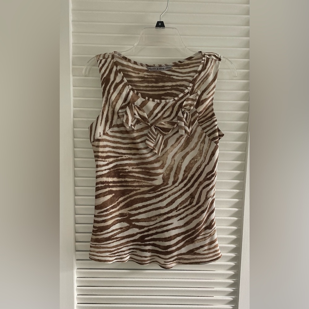 Brown Zebra Print Sleeveless Top
